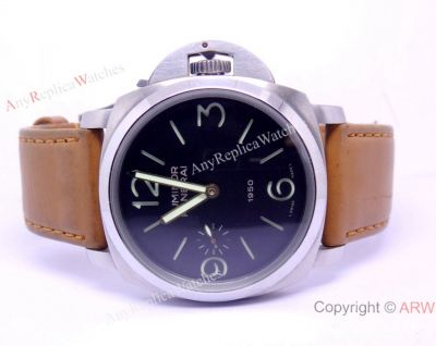 LUMINOR PANERAI 1950 BROWN LEATHER WATCH 47MM